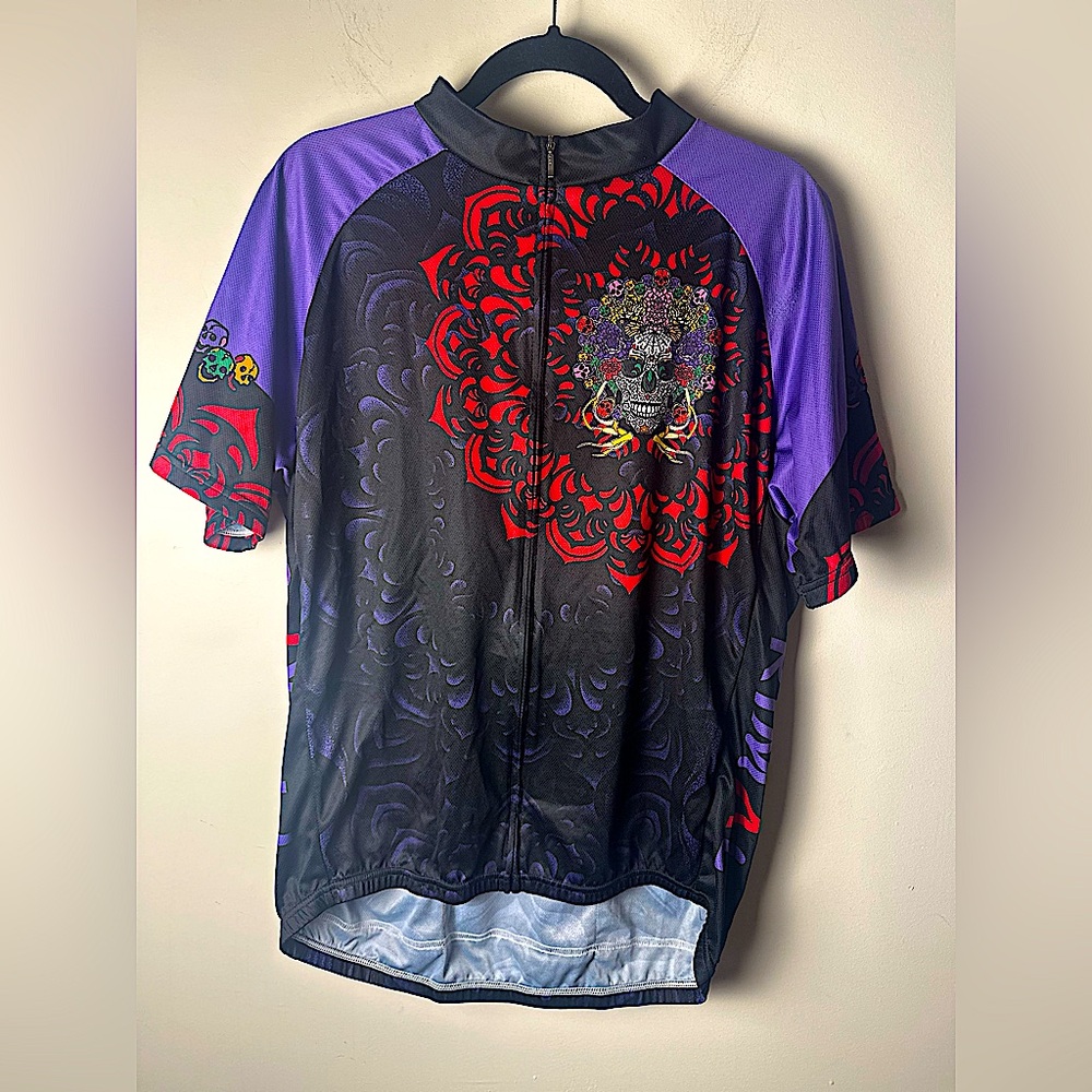 PRIMAL Men’s “Dia de los Muertos” Skull & Floral Cycling Jacket 2XL